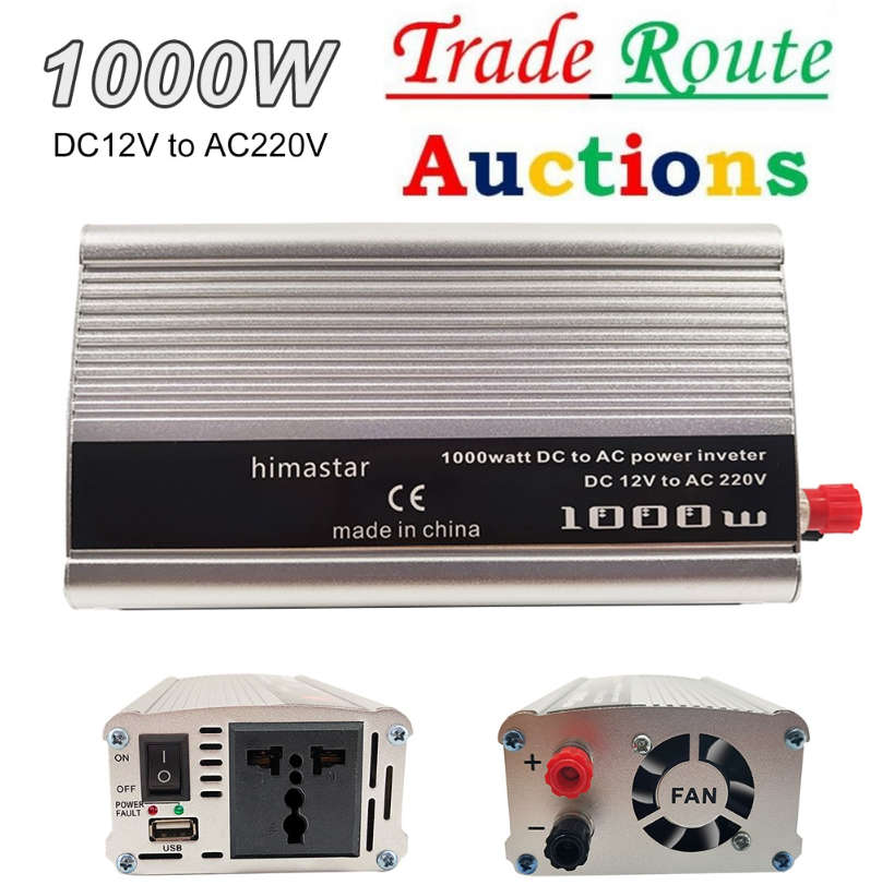 1000Watts 12Volts DC to AC Inverter - 1000W 12V - Can connect to Gel, Deep Cycle Batteries