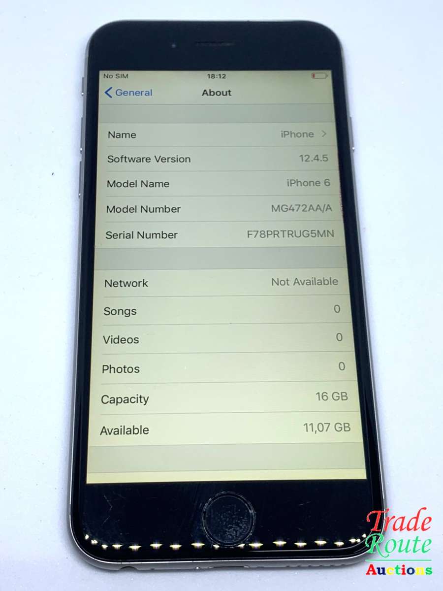 Apple iPhone 6 Space Grey (Pre Owned) SmartPhone (Unlocked to All networks)