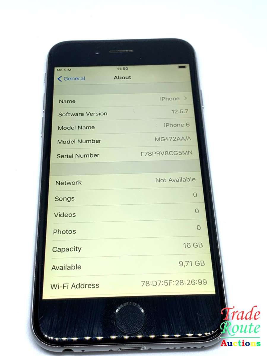 Apple iPhone 6 Space Grey (Pre Owned) SmartPhone 100% Battery health