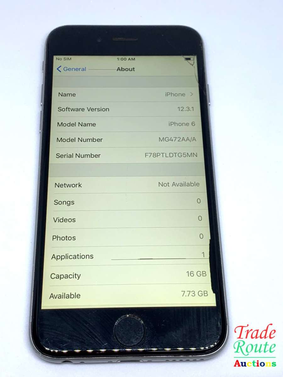 Apple iPhone 6 Space Grey (Pre Owned) SmartPhone (Cracks & marks on Screen)