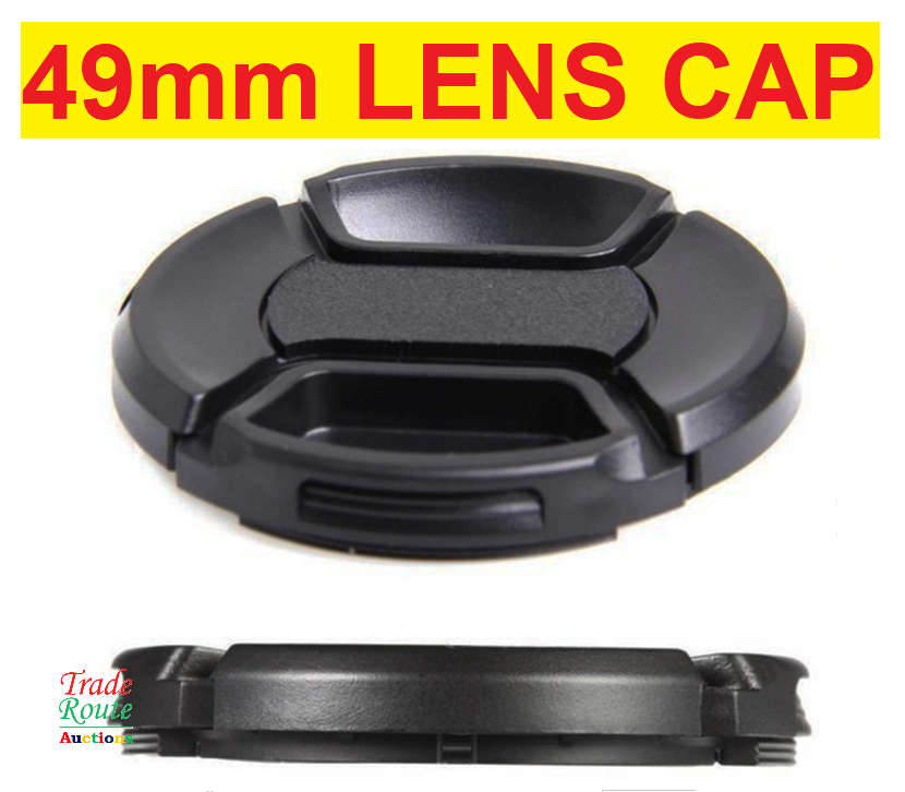 49mm LENS CAP Snap-On Center Pinch Camera Lens Front Cap For Canon Nikon Sony Alpha DSLR Lenses