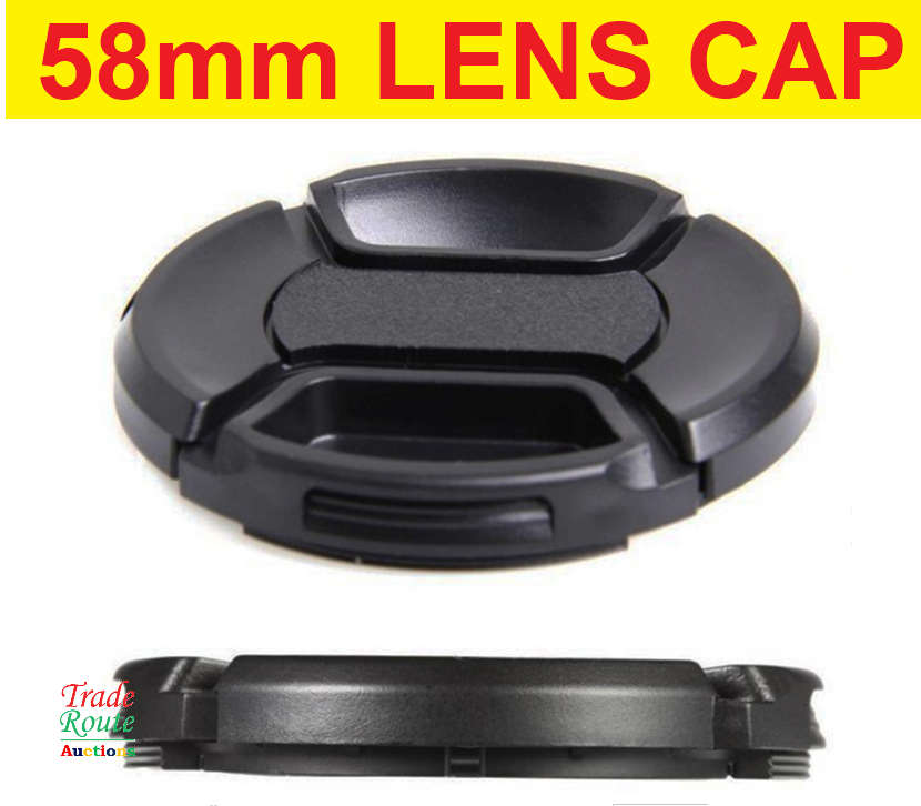 58mm LENS CAP Snap-On Center Pinch Camera Lens Front Cap For Canon Nikon Sony Alpha DSLR Lenses