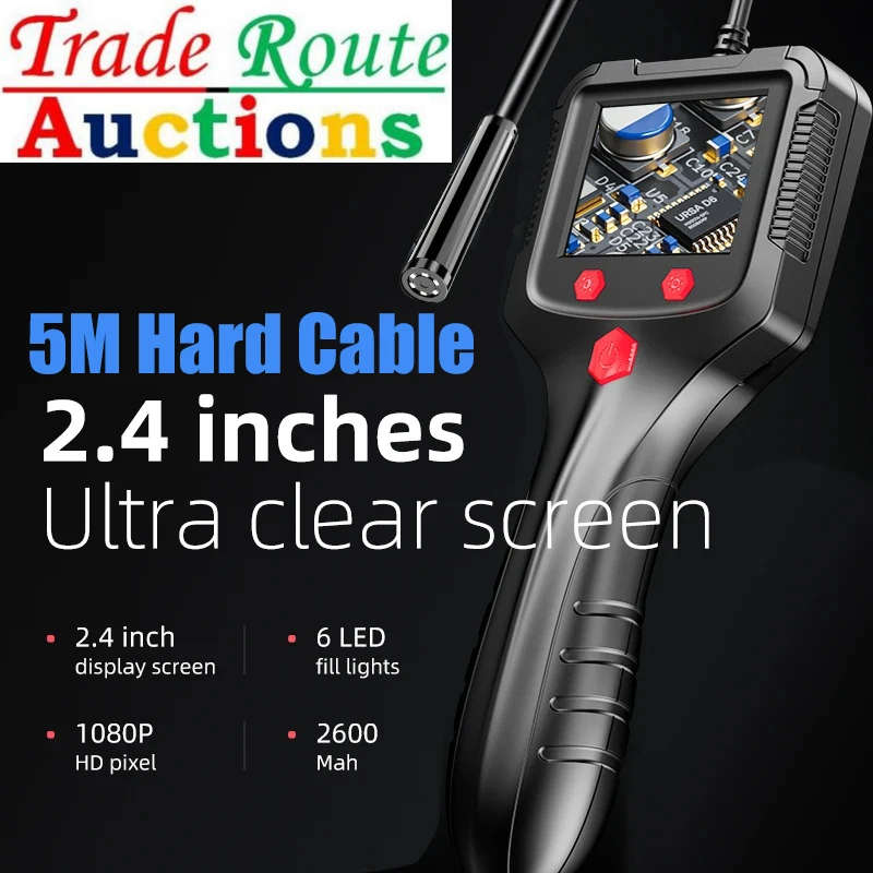 Endoscope Camera with 5m cable camera Handheld 2.4inch IPS Screen 5.0MP Night Vision IP68 Waterproof
