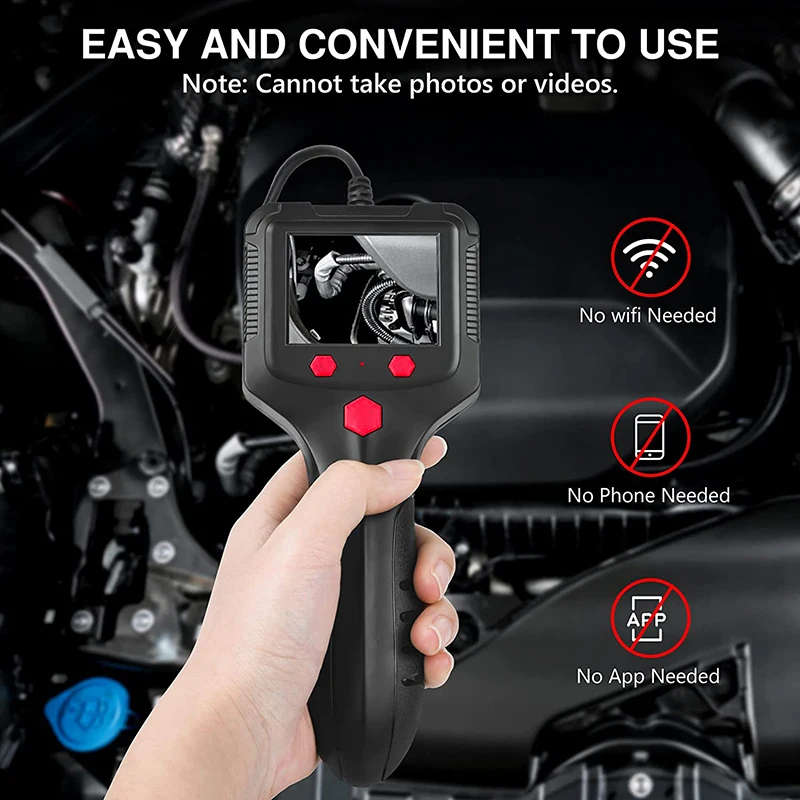 Endoscope Camera with 5m cable camera Handheld 2.4inch IPS Screen 5.0MP Night Vision IP68 Waterproof