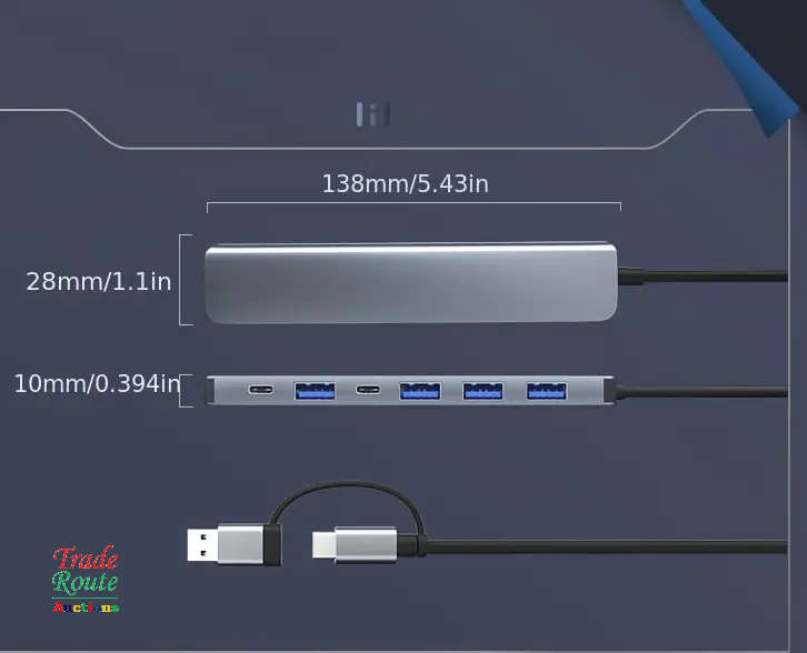 7 in 1 USB-C Adapter Hub Docking Station 7 Port USB HUB Type C Docking Station