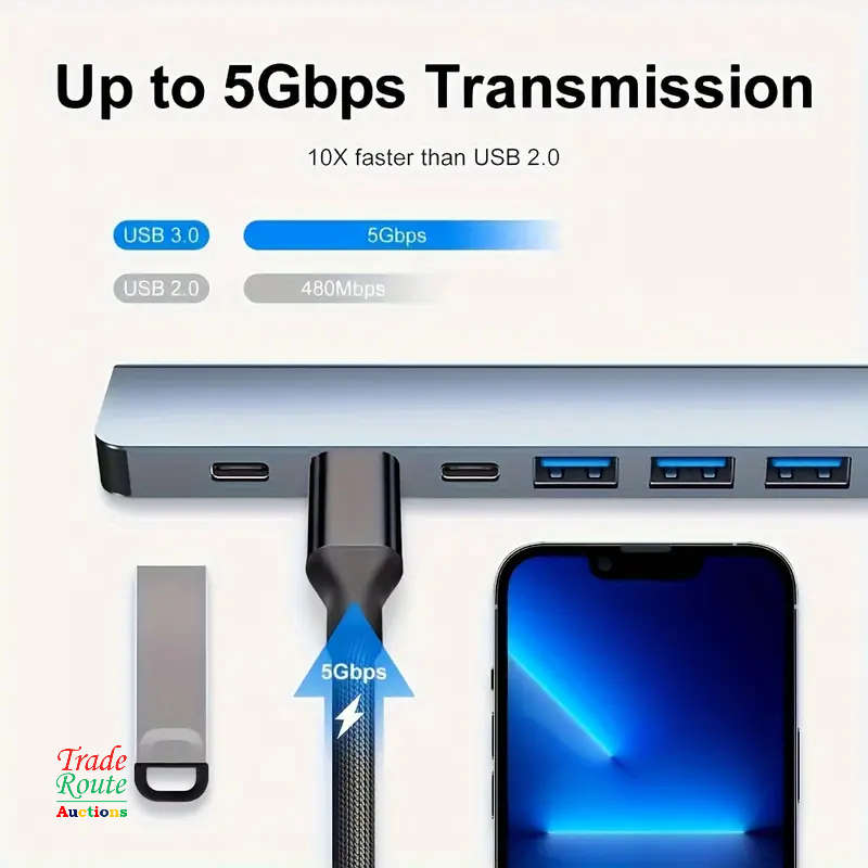 7 in 1 USB-C Adapter Hub Docking Station 7 Port USB HUB Type C Docking Station