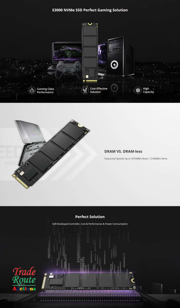 512GB M.2 SSD - HIKSEMI E3000 M.2 PCIe Gen 3.0 NVMe Internal SSD Solid State Drive