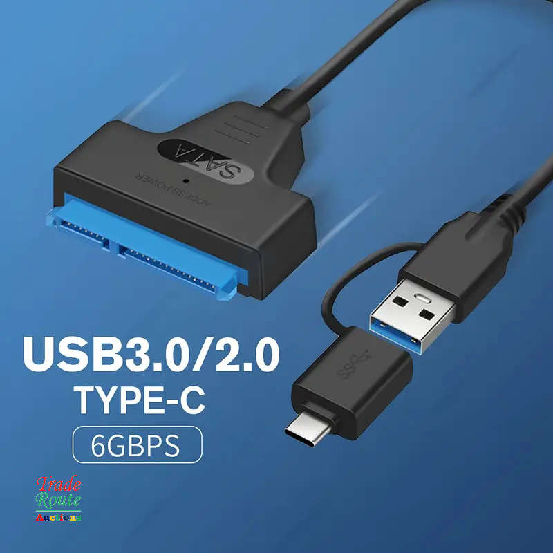 2-In-1 SATA To USB 3.0 - SATA To Type C Cable - Connect 2.5 inch HDD & SSDs to Computers & Laptops