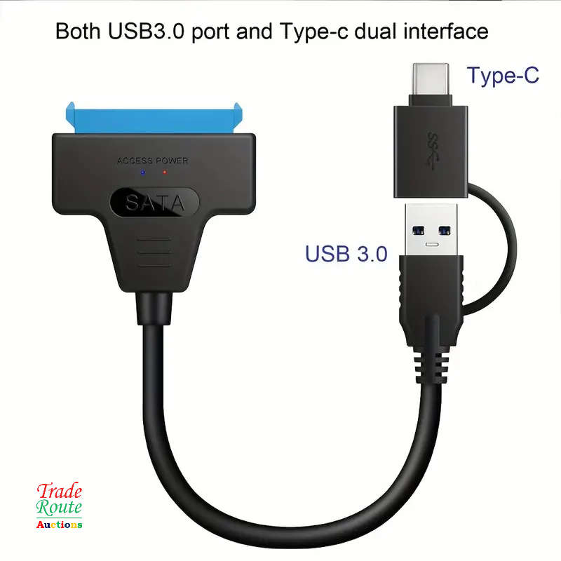 2-In-1 SATA To USB 3.0 - SATA To Type C Cable - Connect 2.5 inch HDD & SSDs to Computers & Laptops