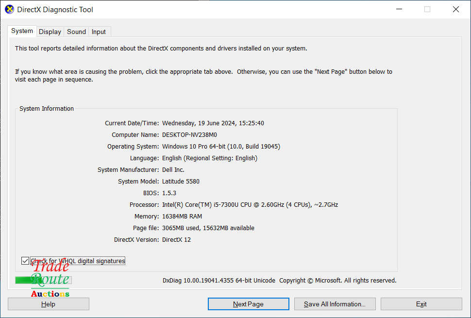 DELL LATITUDE 5580 Laptop | CORE i5 7300U 7th Gen 2.6GHz | 16GB RAM | 240GB SSD | 15.6` NOTEBOOK