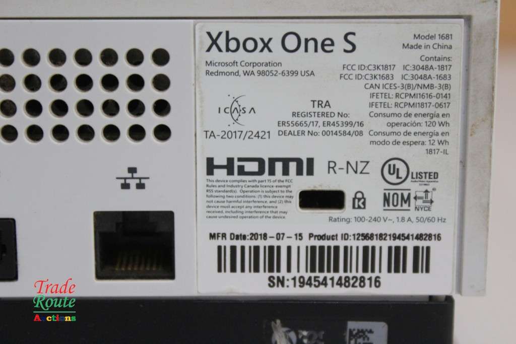 XBOX One S Console (WHITE) Model 1681 [ Salvage Stock for Spares/Repairs ]