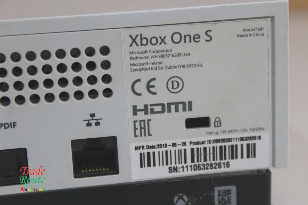 XBOX One S Console (WHITE) Model 1681 [ Salvage Stock for Spares/Repairs ]
