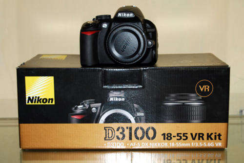 NIKON D3100 DSLR CAMERA WITH BOX+ 18-55mm MM LENS - 14.2 Megapixels