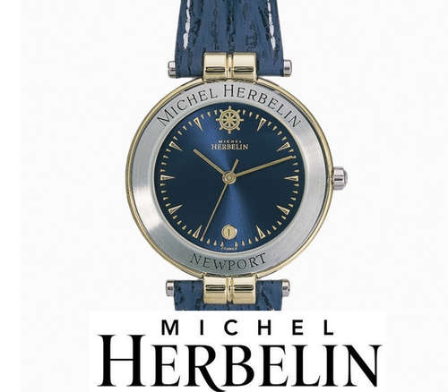 MICHEL HERBELIN Mens Leather Band Newport Watch 12456-T35  - *** R 12,000-00 *** XMAS SPECIALS