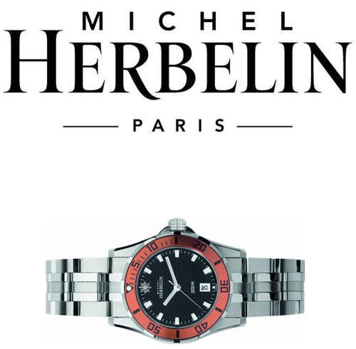 MICHEL HERBELIN LADIES SS NEWPORT TROPHY BRACELET 200M BLACK DIAL WATCH - 14290/A014B