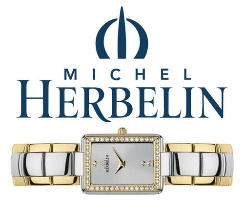 Michel Herbelin Classic 44 CZs Two Tone Ladies Watch - 17463/44XBT62 *** 2015 SPECIALS ***