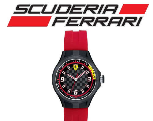 FERRARI - Scuderia Ferrari 0820002 Pit Crew Black and Red Rubber Watch