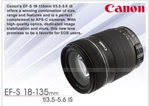 Canon EFS 18-135MM F/3.5-5.6 IMAGE STABILIZER LENS for Canon DSLR Cameras