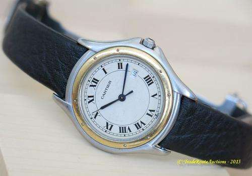 CARTIER STAINLESS STEEL & YELLOW GOLD QUARTZ MIDSIZE WATCH