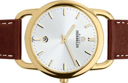Michel Herbelin 19467/P11MA Heritage Equinoxe Mens 37mm GP White Dial Watch