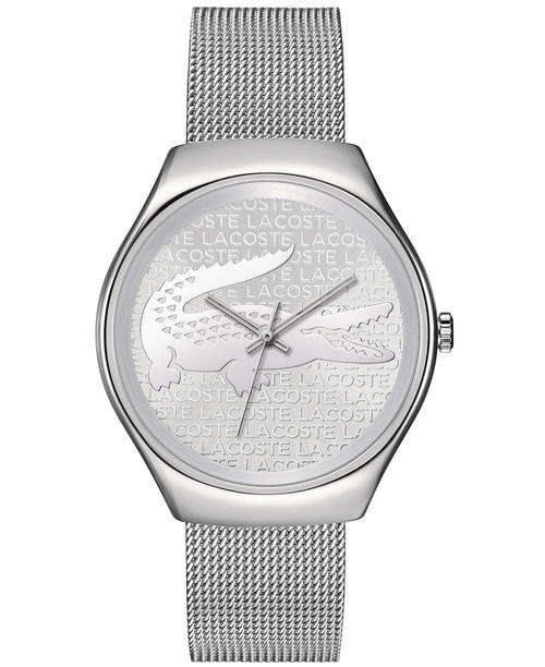 Lacoste Valencia Silver Dial Stainless Steel Mesh Belt Quartz Ladies Watch 2000810  - Brand New