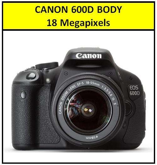 Canon EOS 600D Digital SLR CAMERA 18 MEGAPIXELS + 18-55 Image Stabilizer Lens PROFESSIONAL KIT