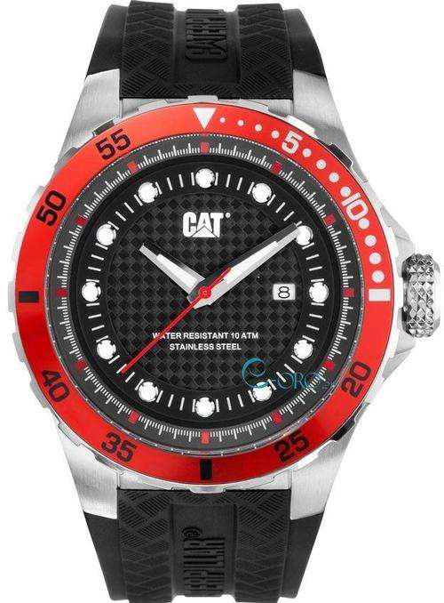 Caterpillar Red black Mens P52 sport Analog Date Rubber Watch YN14121128 - Brand New in Box