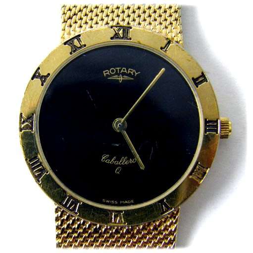ROTARY MEN'S CABALLERO QUARTZ WATCH - GOLD PLATED  - SINCE 1895 - SWISS MADE