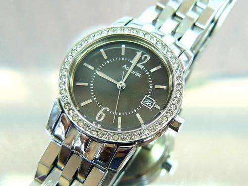 ACCURIST LB1353 DIAMANTES BLACK DIAL STEEL LADIES WATCH