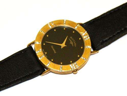 ROTARY QUARTZ - BEAUTIFUL DIAL WITH STONES MEN'S WATCH