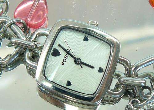 FOSSIL ES1146 DIAMANTE CHARM BRACELET WATCH