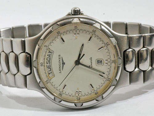 LONGINES CONQUEST STEEL MEN`S WATCH  - DAY/DATE