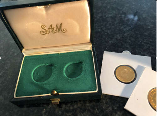 Proof Gold 1R and 2R Twinset with box  1980