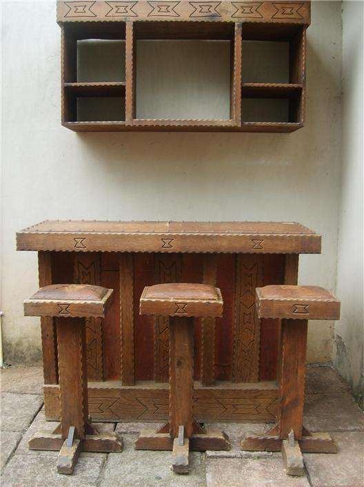 Wooden pub with Chairs