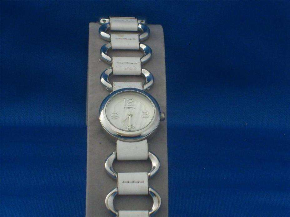 Fossil - White Leather And Links Watch  ES 1766