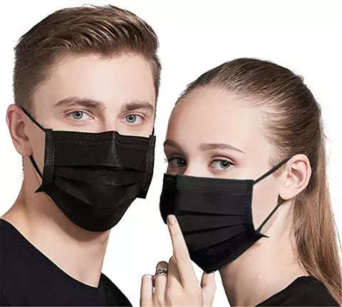 BLACK 3PLY DISPOSABLE MASK EASY TO BREATHE