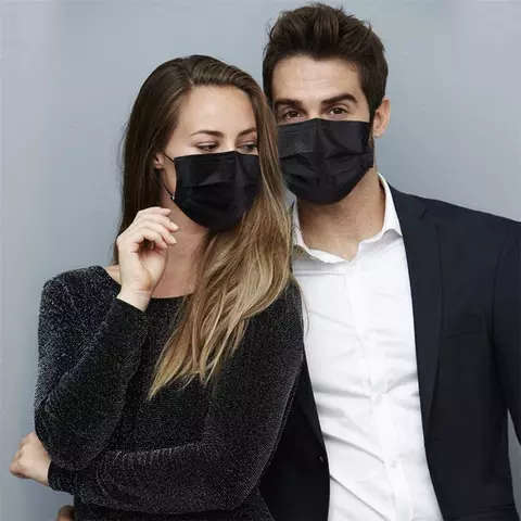 BLACK 3PLY DISPOSABLE MASK EASY TO BREATHE
