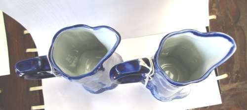 PAIR BLUE AND WHITE JUGS