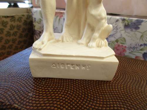 TWO ALABASTER COMPOUND CLASSICAL GREEK FIGURINES