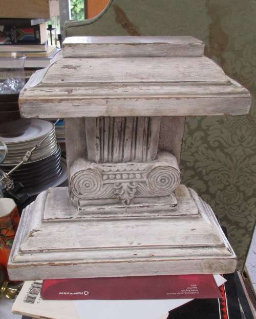 PAIR WOODEN PEDESTALS IN CORINTHIAN COLUMN SHAPE