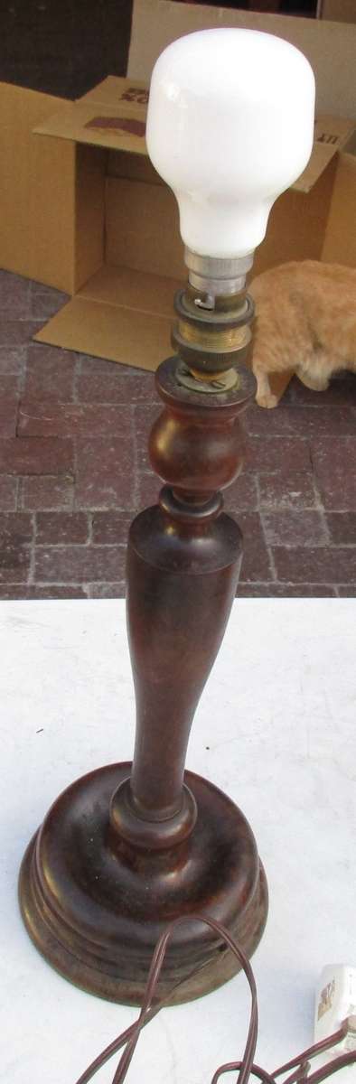 OLD WOOD TABLE LAMP