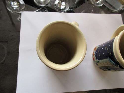 PAIR GERMAN CHRISTMASSY MUGS