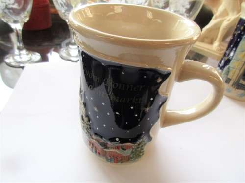 PAIR GERMAN CHRISTMASSY MUGS