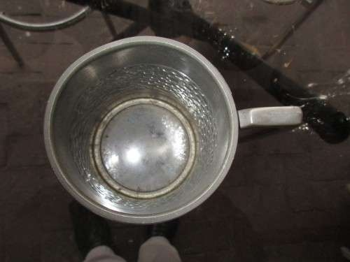 PEWTER MUG WITH D SHAPE HANDLE
