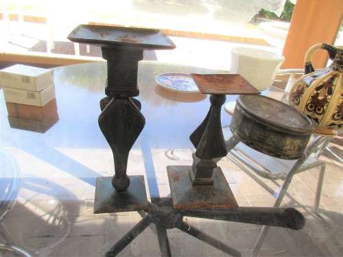 TWO CAST IRON STANDS