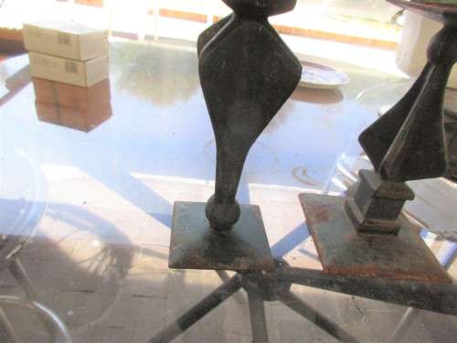 TWO CAST IRON STANDS