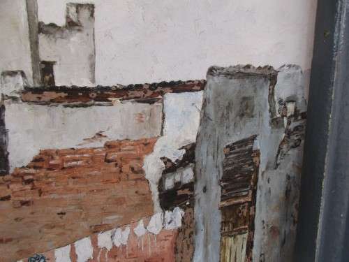 LOVELY OIL ON BOARD WASHING DAY SCENE  SIGNED R PEARCE