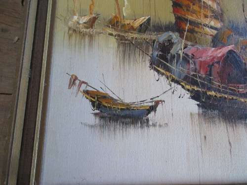 OIL ON BOARD JUNKS IN HARBOUR M CHAN