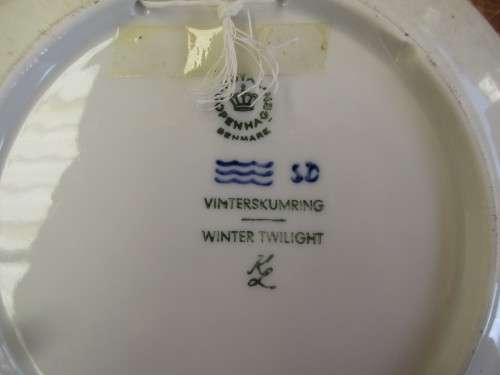 TWO DISPLAY PLATES ROYAL COPENHAGEN DENMARK  GOING HOME FOR CHRISTMAS AND WINTER TWILIGHT
