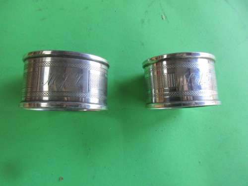 BIRMINGHAM SILVER NAPKIN RINGS 1972  HARDY BROTHERS